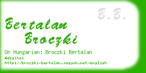 bertalan broczki business card